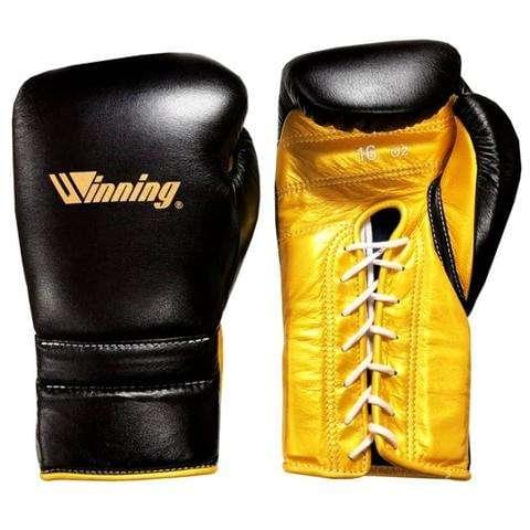 WINNING LACE-UP BOXING GLOVES - SPECIAL LOGO - BLACK · GOLD winning pro